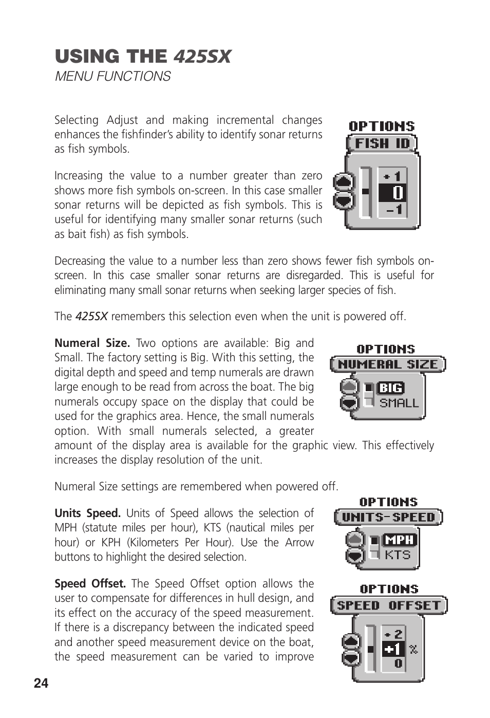 Using the 425sx | Humminbird 425 SX User Manual | Page 26 / 36