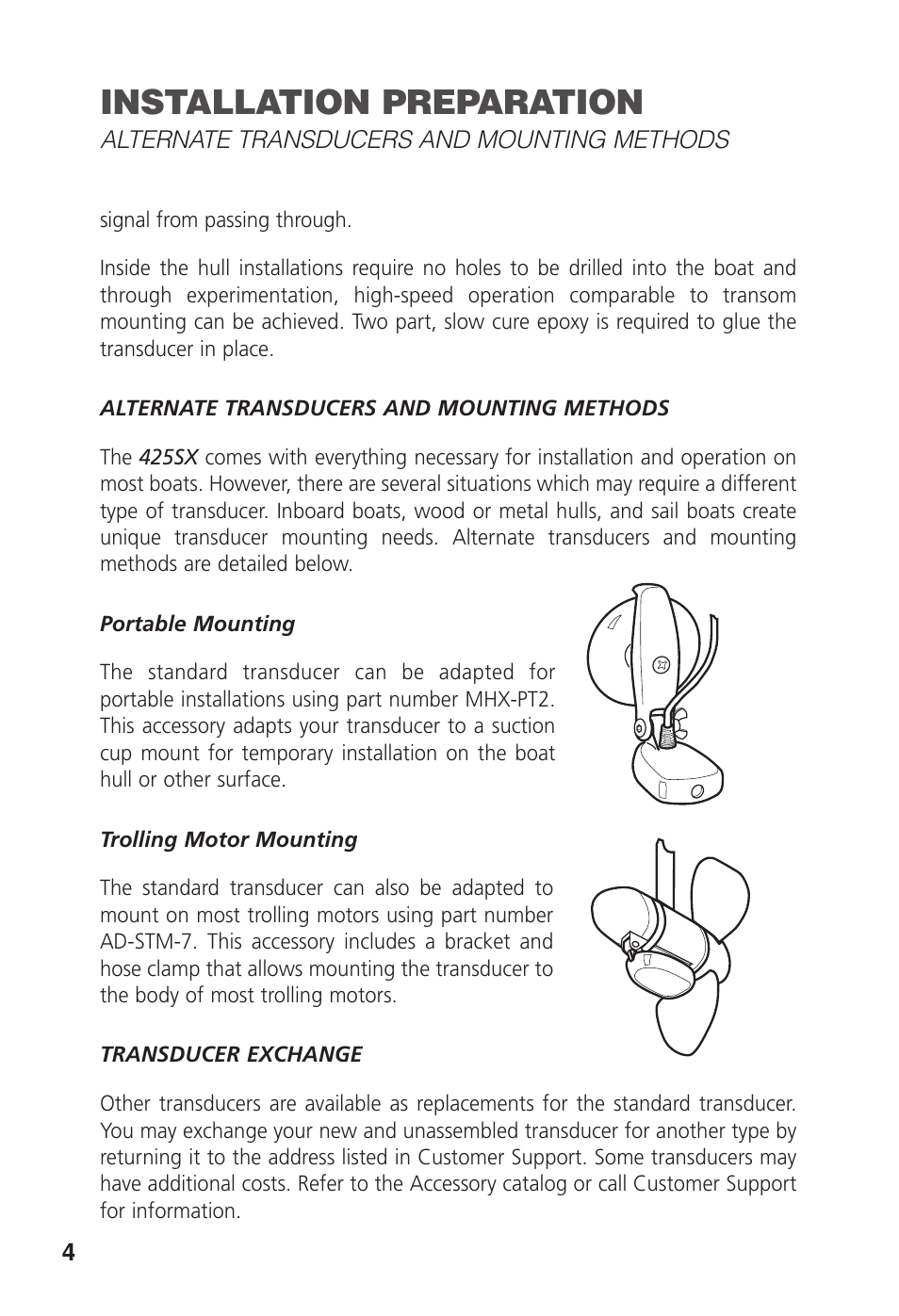 Installation preparation | Humminbird 425 SX User Manual | Page 6 / 36