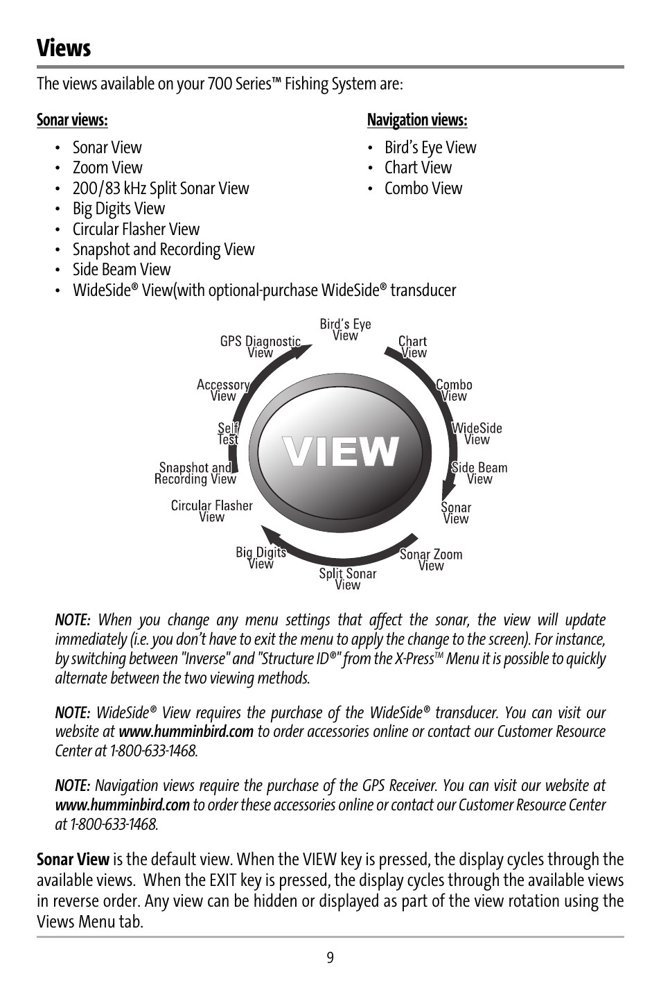 Views | Humminbird 737 User Manual | Page 18 / 138