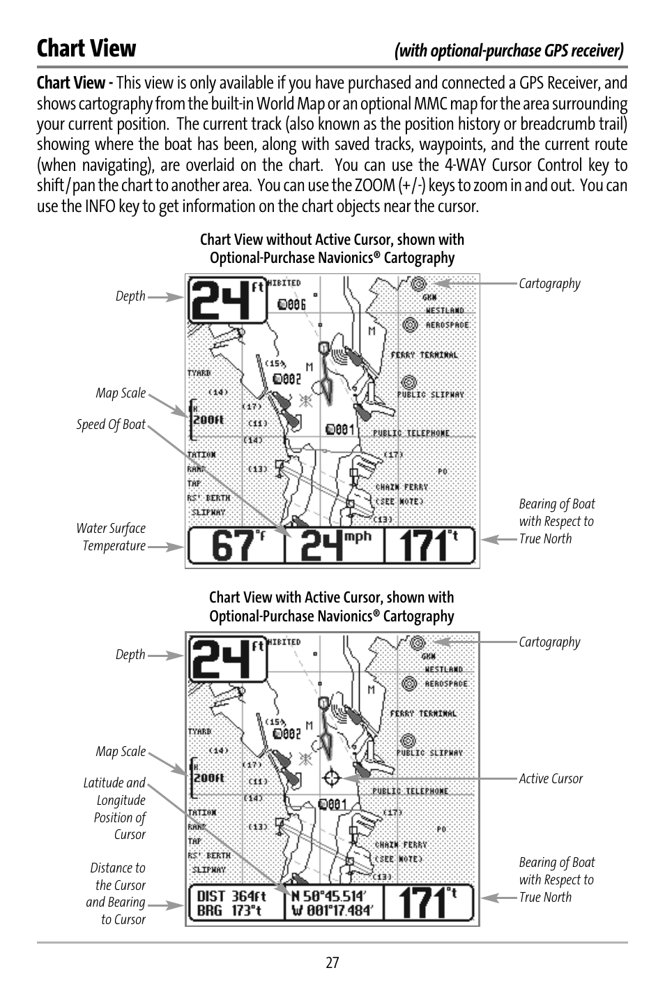 Chart view | Humminbird 737 User Manual | Page 36 / 138