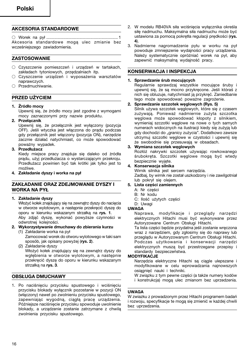 Polski | Humminbird RB 40VA User Manual | Page 17 / 41