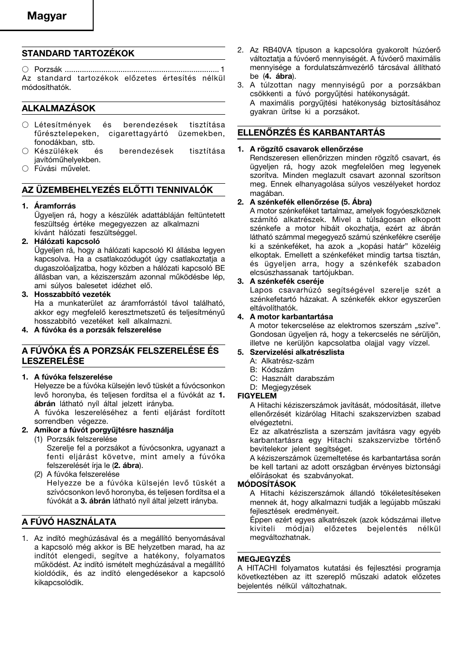 Magyar | Humminbird RB 40VA User Manual | Page 21 / 41