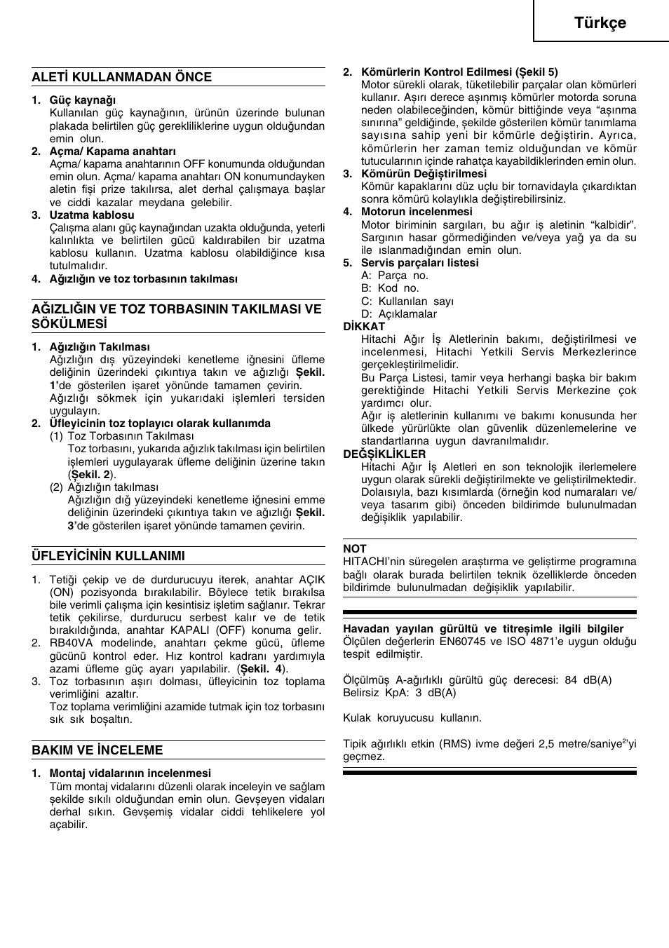 Türkçe | Humminbird RB 40VA User Manual | Page 28 / 41