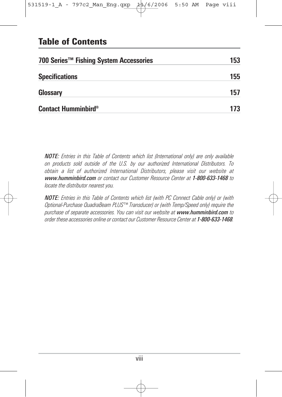 Humminbird 700 series User Manual | Page 10 / 183
