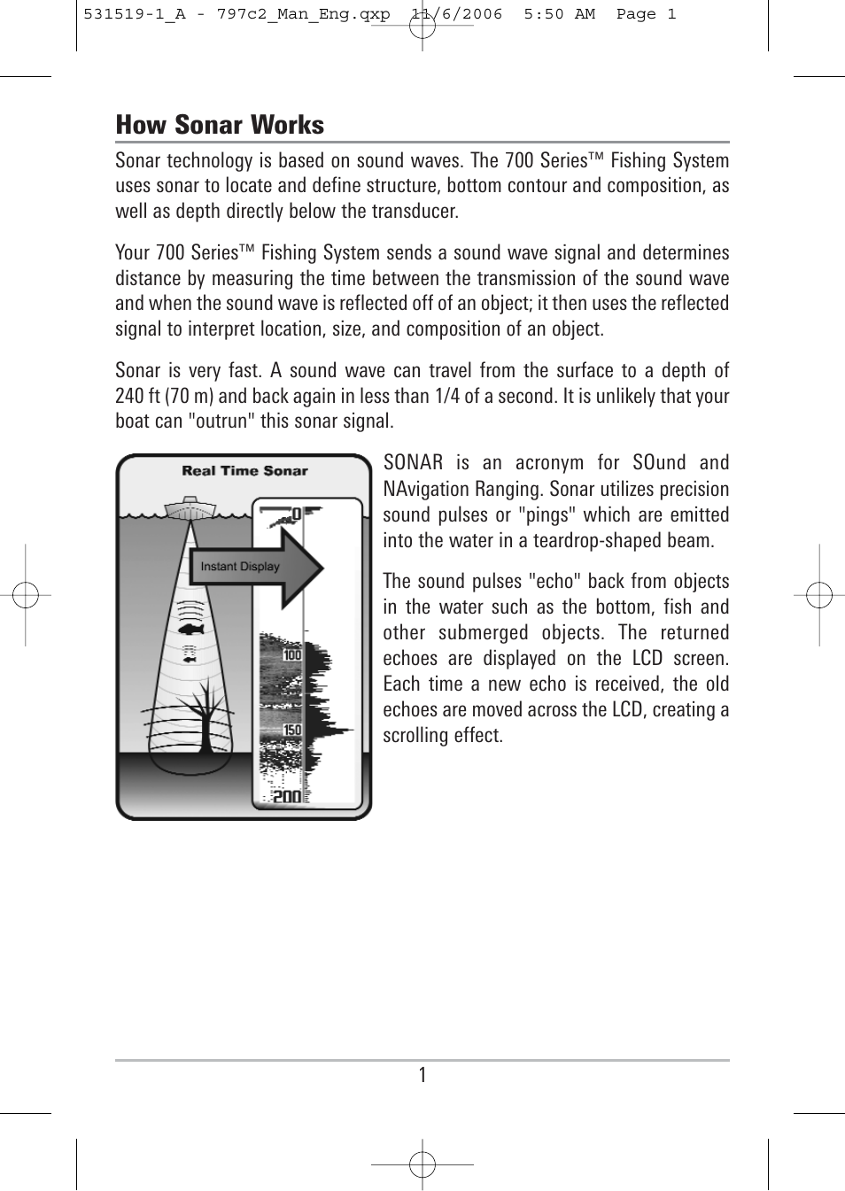 How sonar works | Humminbird 700 series User Manual | Page 11 / 183