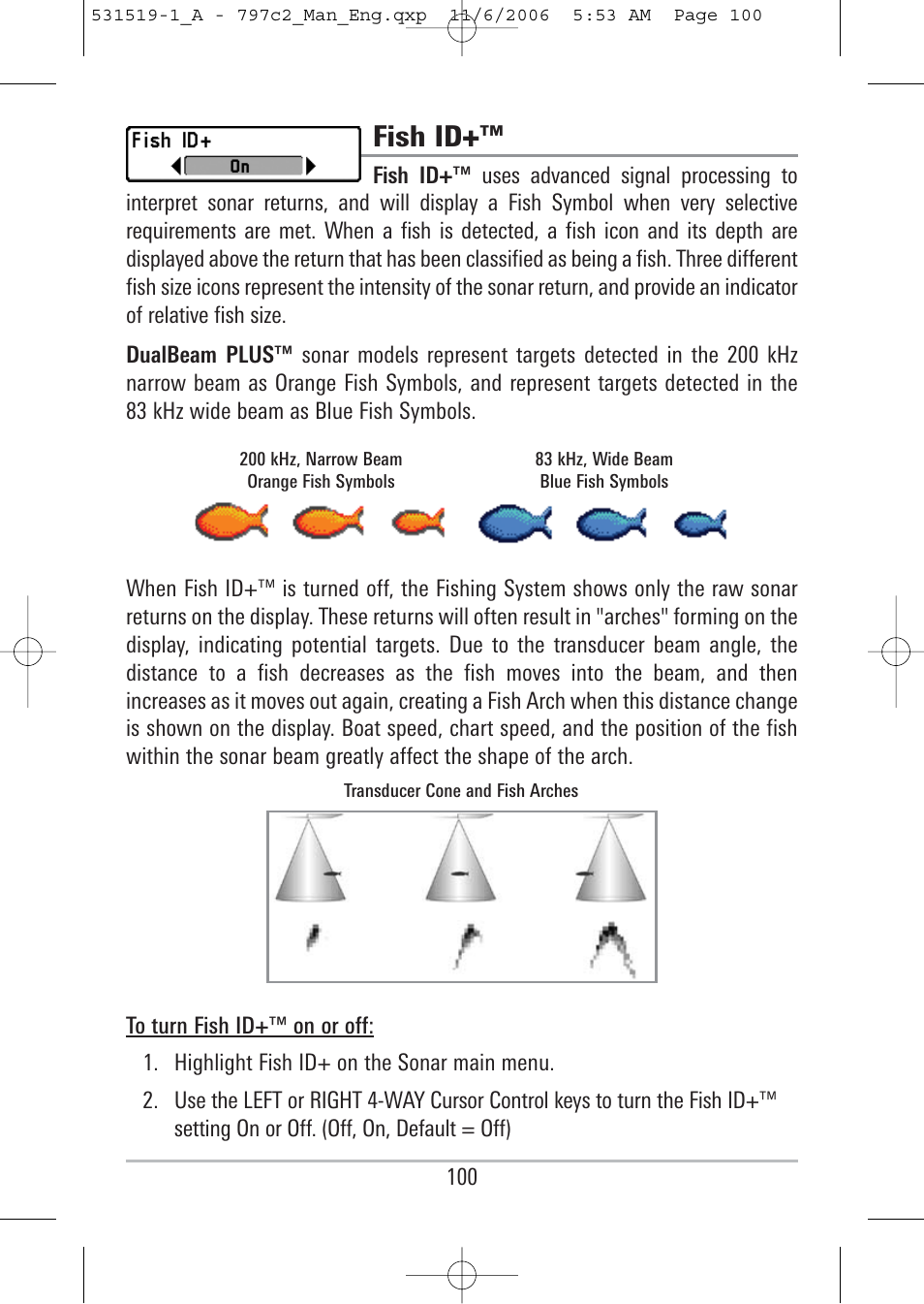 Fish id | Humminbird 700 series User Manual | Page 110 / 183
