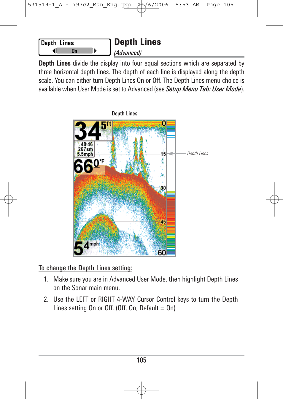 Depth lines | Humminbird 700 series User Manual | Page 115 / 183