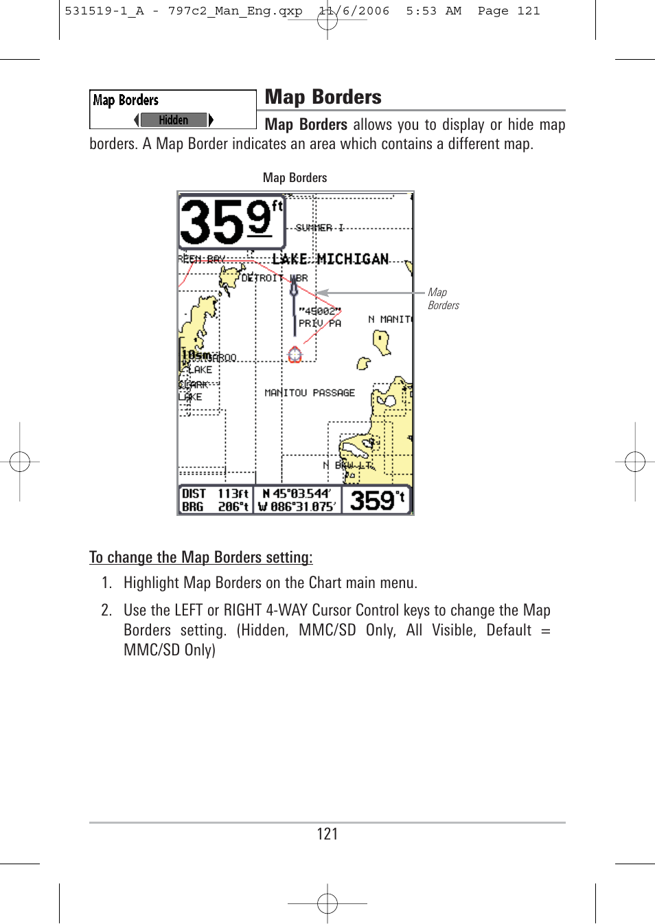 Map borders | Humminbird 700 series User Manual | Page 131 / 183