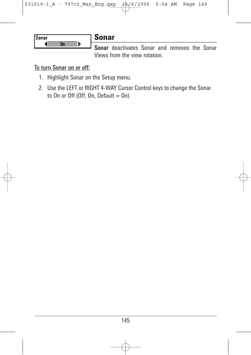 Sonar | Humminbird 700 series User Manual | Page 155 / 183