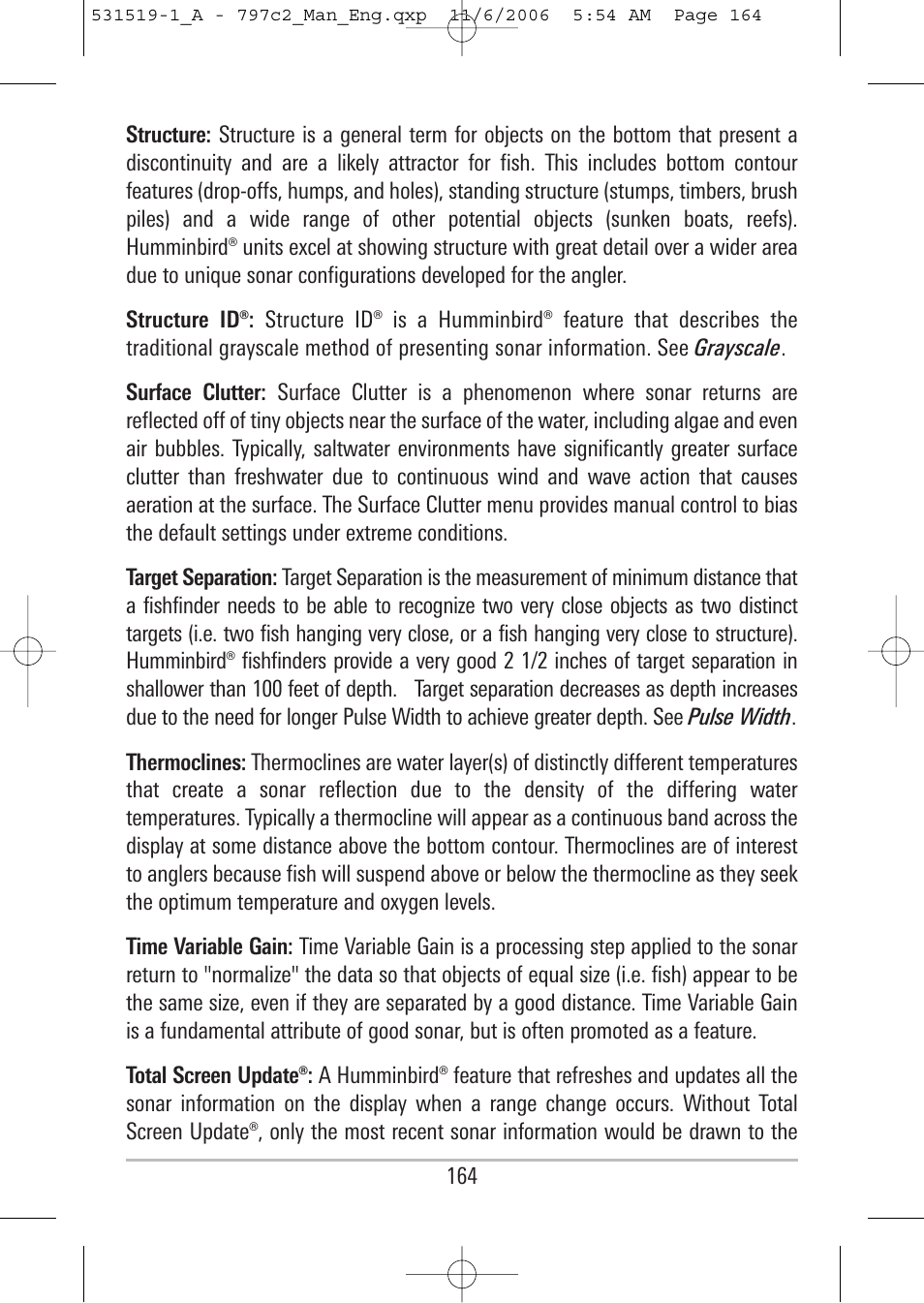 Humminbird 700 series User Manual | Page 174 / 183