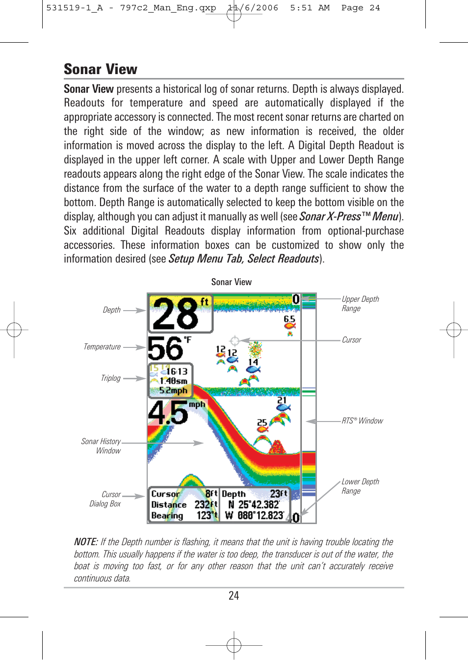 Sonar view | Humminbird 700 series User Manual | Page 34 / 183