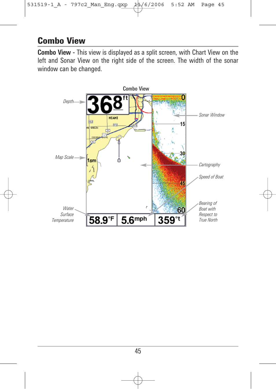 Combo view | Humminbird 700 series User Manual | Page 55 / 183