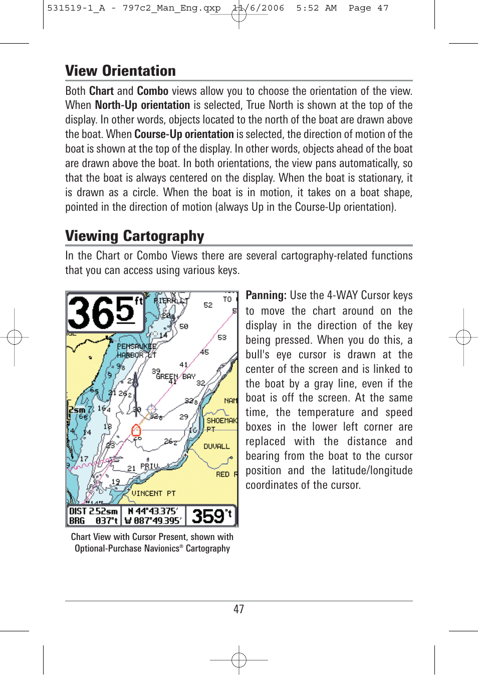 View orientation, Viewing cartography | Humminbird 700 series User Manual | Page 57 / 183