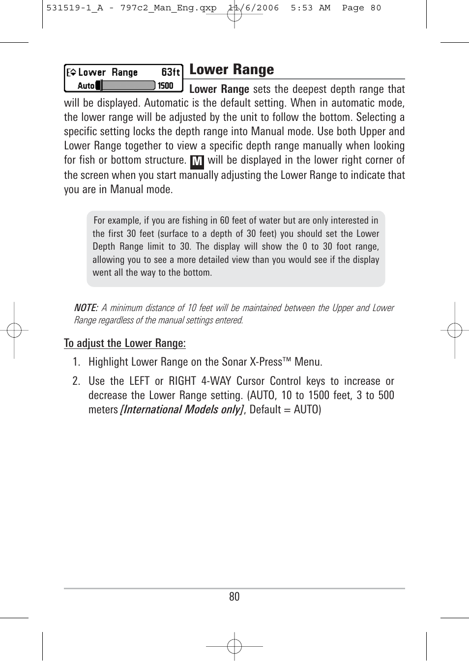 Lower range | Humminbird 700 series User Manual | Page 90 / 183