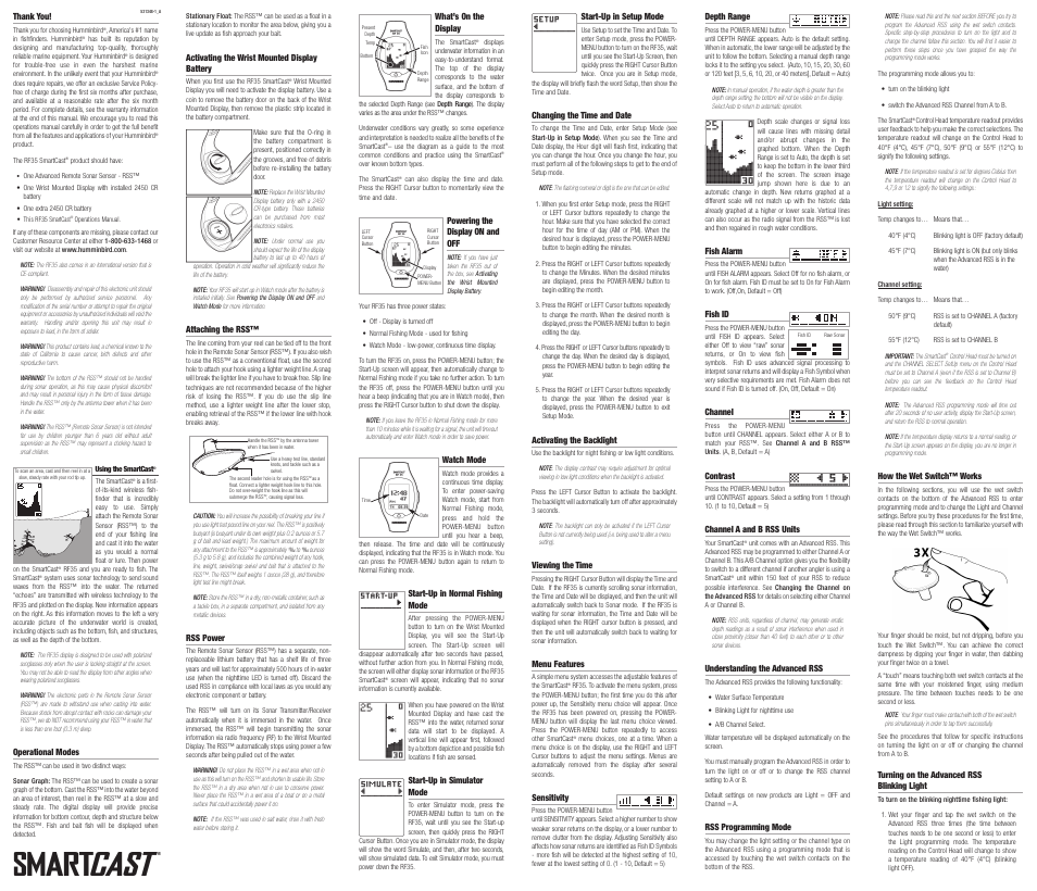 Humminbird Fish Finder User Manual | 2 pages