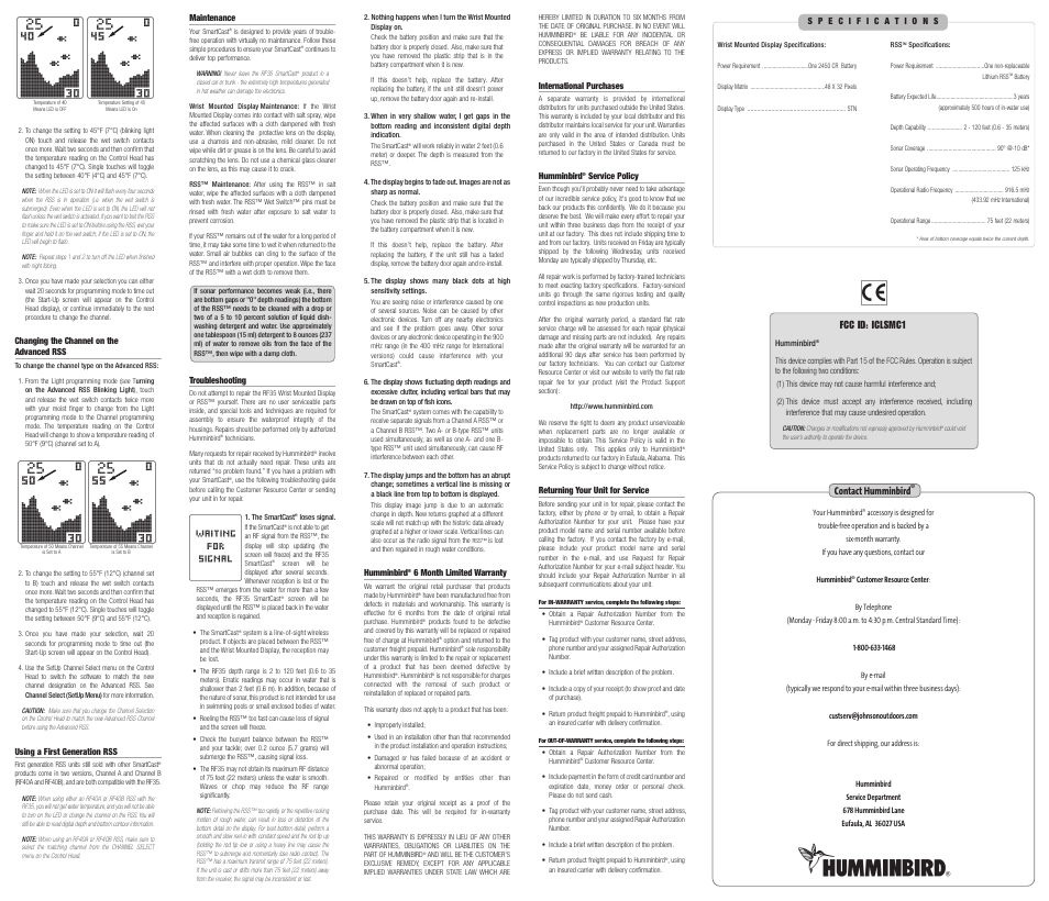 Humminbird Fish Finder User Manual | Page 2 / 2