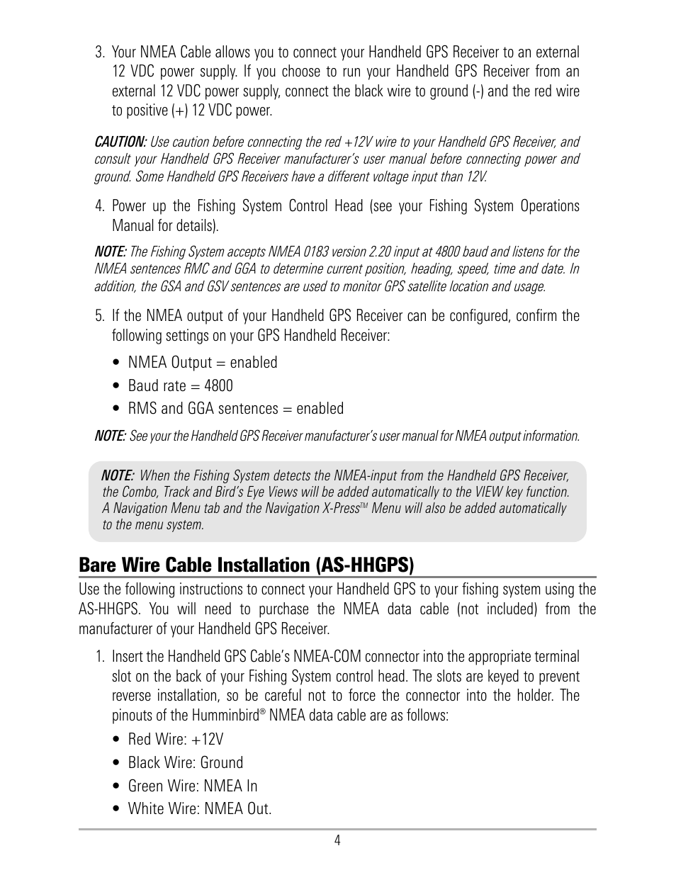 Bare wire cable installation (as-hhgps) | Humminbird 531324-1_D User Manual | Page 10 / 60