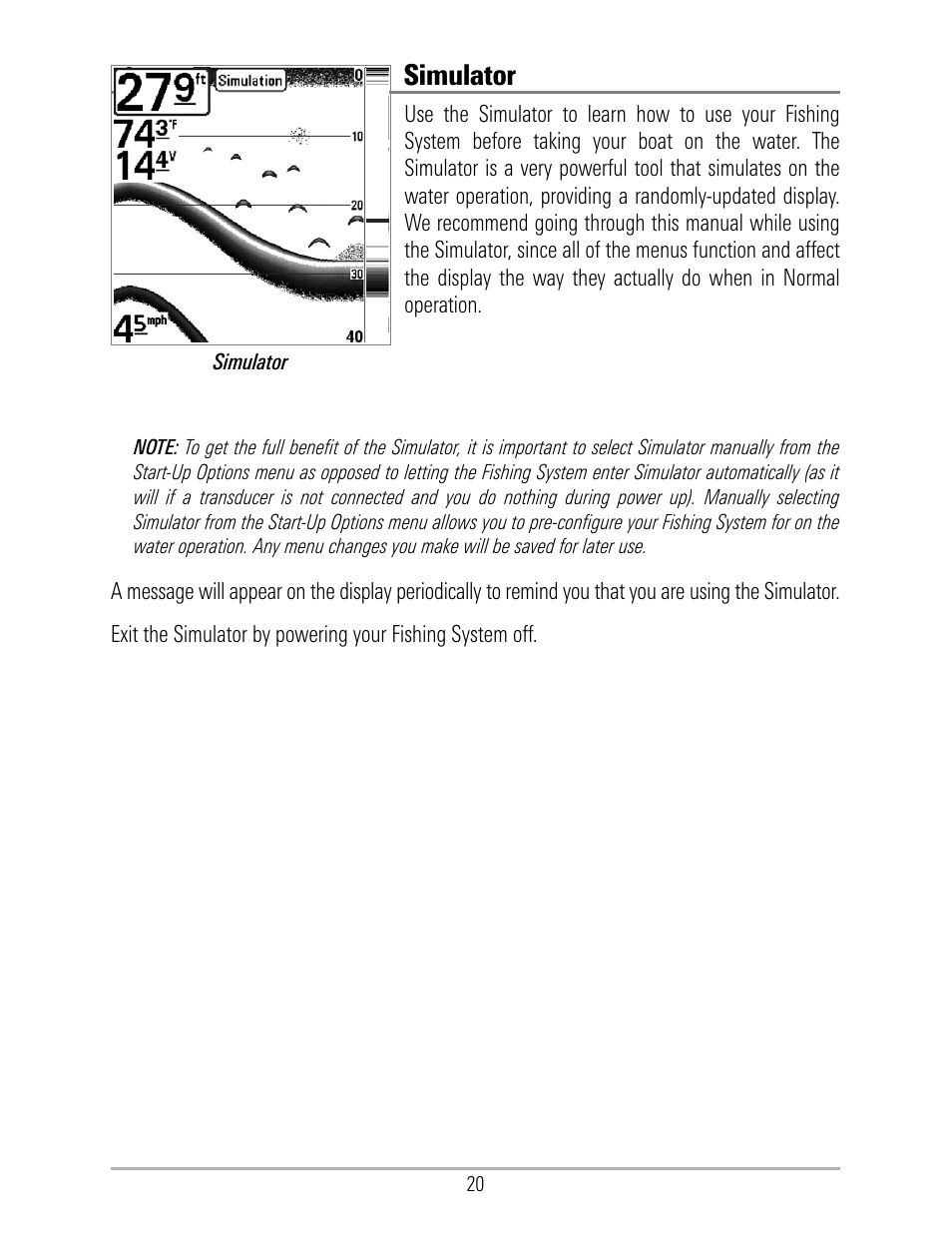 Simulator | Humminbird 531324-1_D User Manual | Page 26 / 60