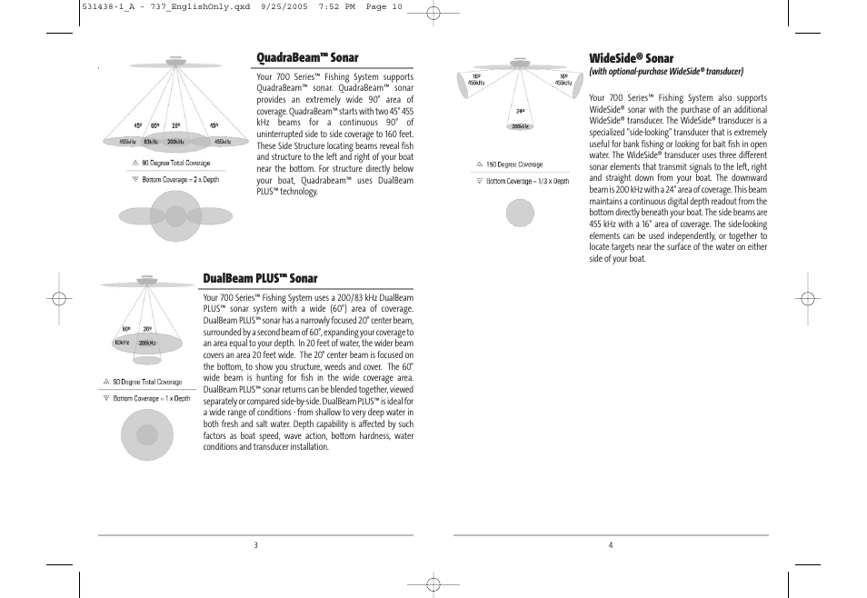 Wideside® sonar, Quadrabeam™ sonar, Dualbeam plus™ sonar | Humminbird 531438-1_A User Manual | Page 6 / 59