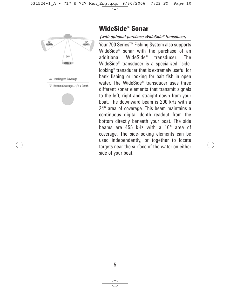 Wideside® sonar | Humminbird 727 User Manual | Page 10 / 96