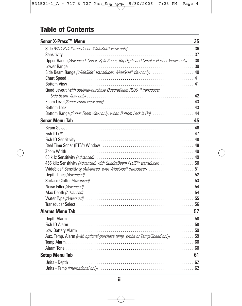 Humminbird 727 User Manual | Page 4 / 96