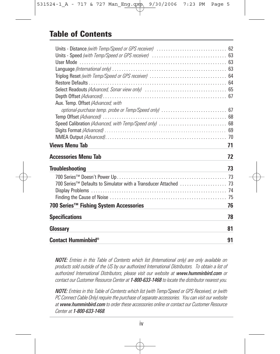 Humminbird 727 User Manual | Page 5 / 96