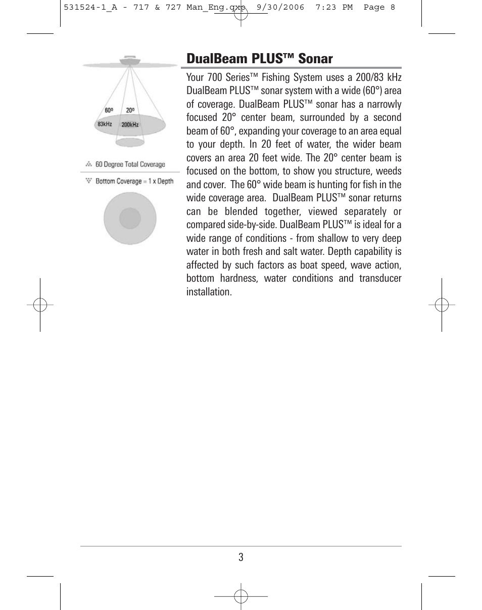 Dualbeam plus™ sonar | Humminbird 727 User Manual | Page 8 / 96