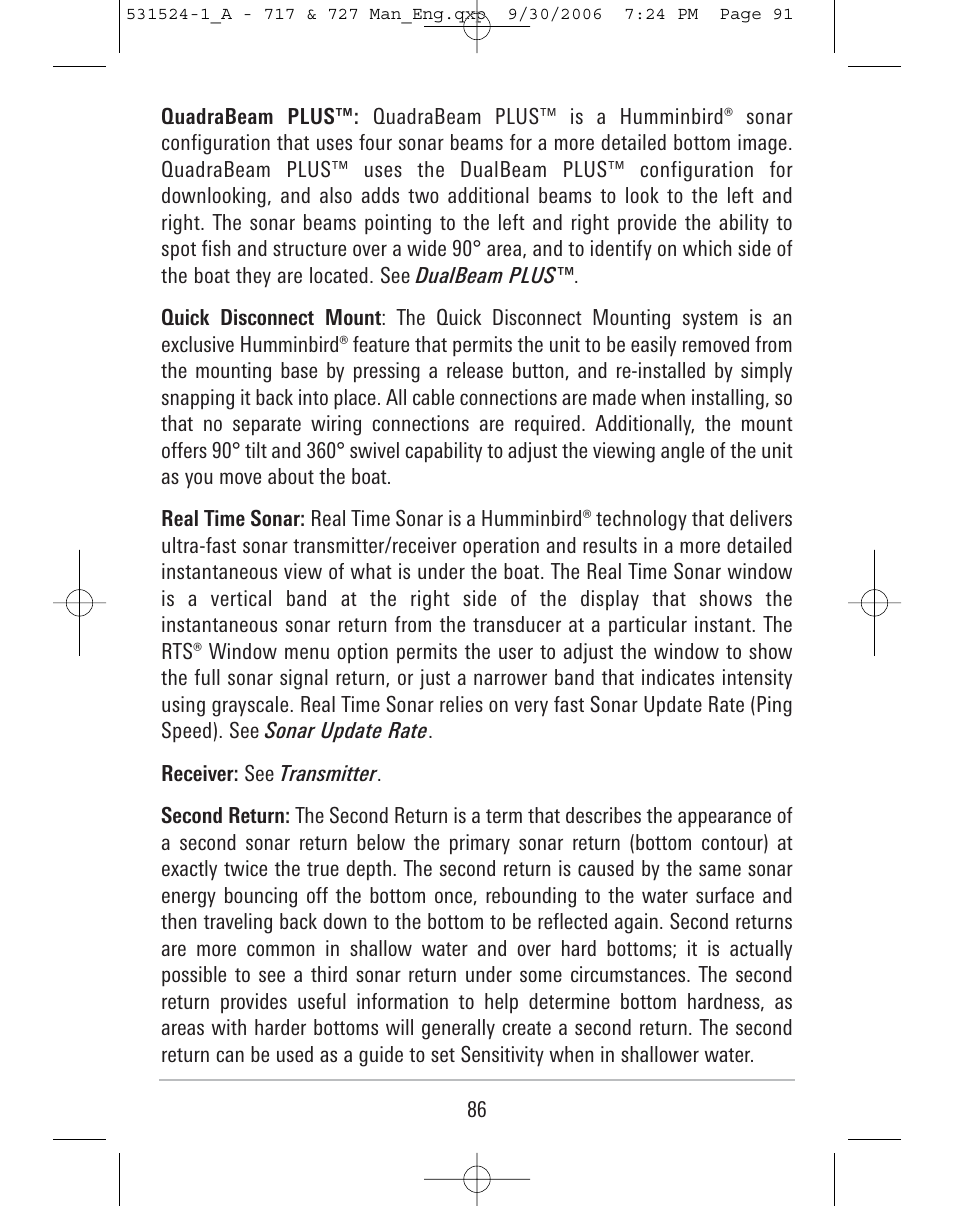 Humminbird 727 User Manual | Page 91 / 96