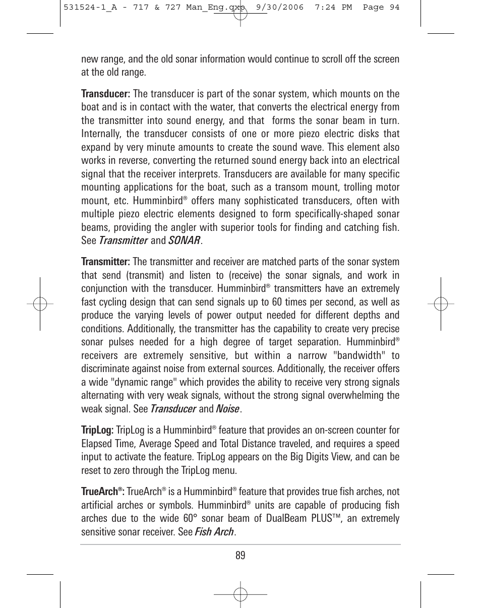 Humminbird 727 User Manual | Page 94 / 96