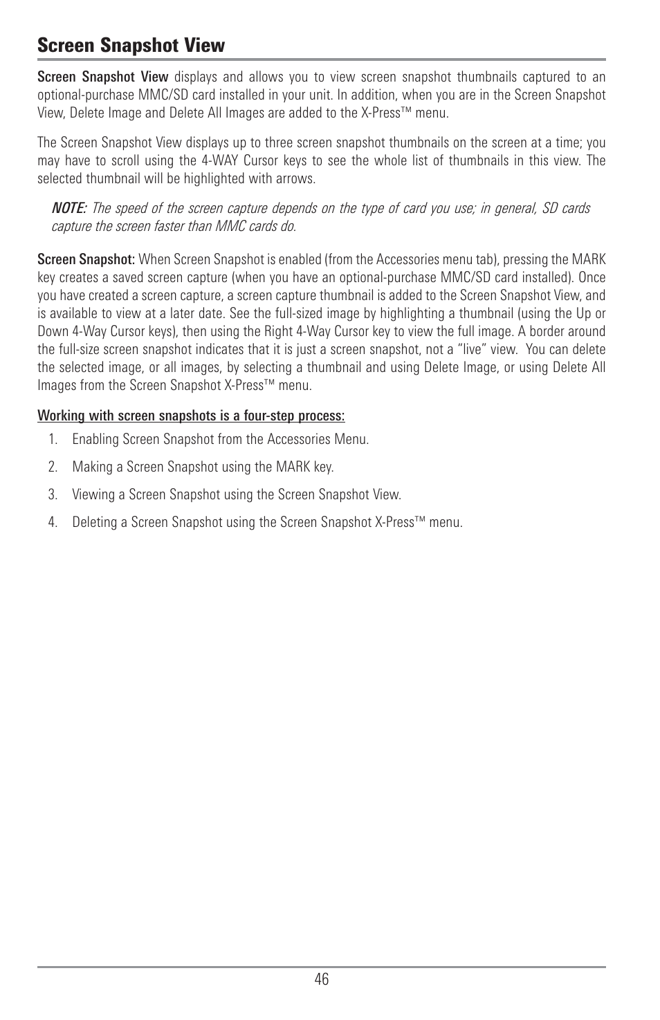 Screen snapshot view | Humminbird 1155C User Manual | Page 54 / 129