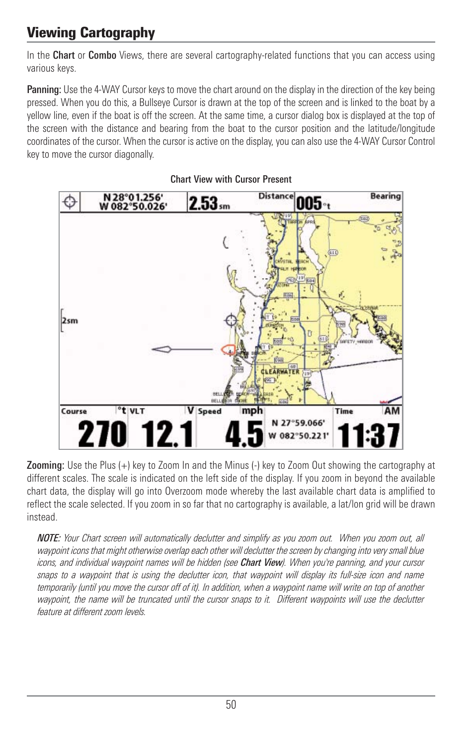 Viewing cartography | Humminbird 1155C User Manual | Page 58 / 129