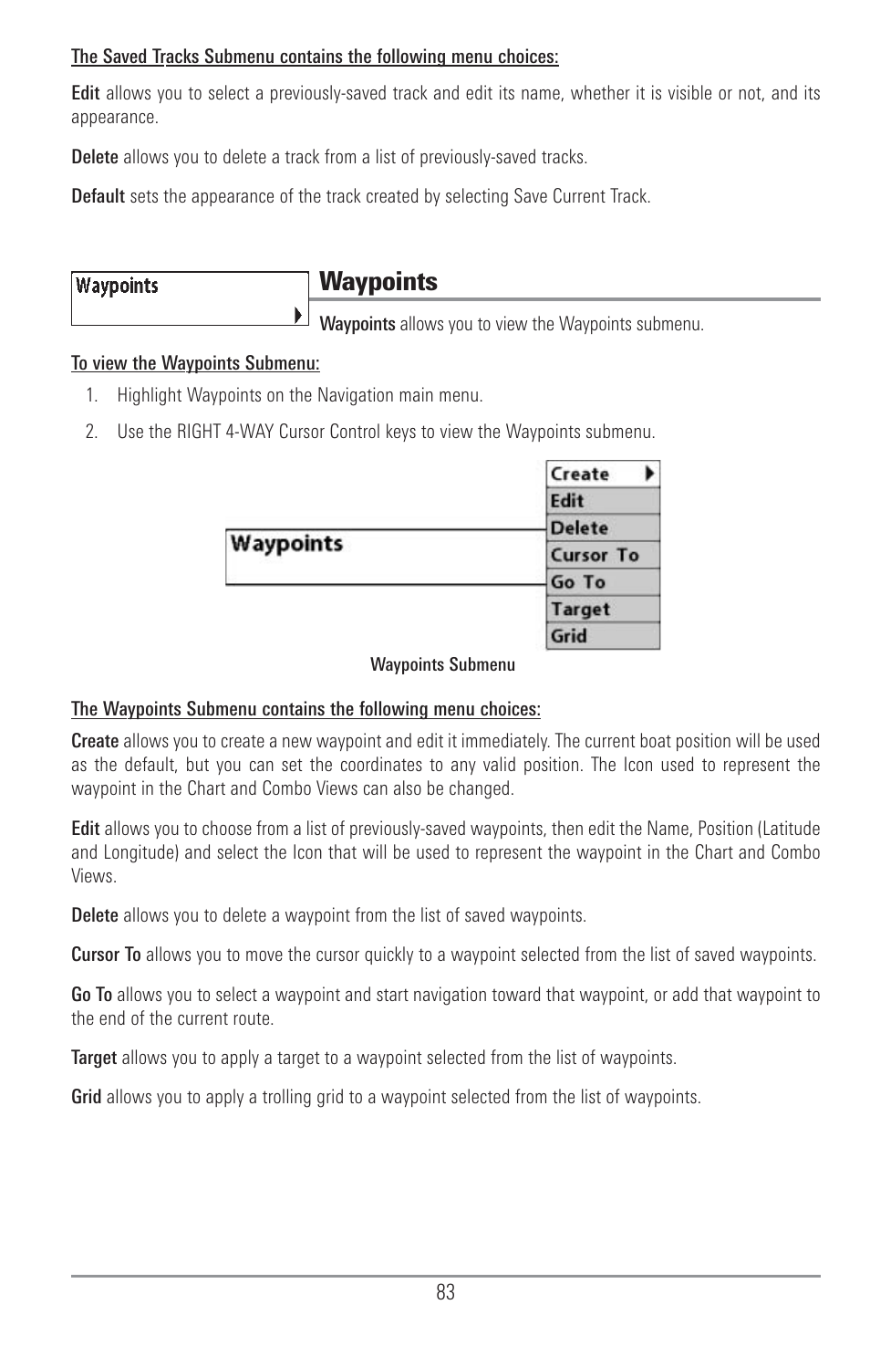 Waypoints | Humminbird 1155C User Manual | Page 91 / 129