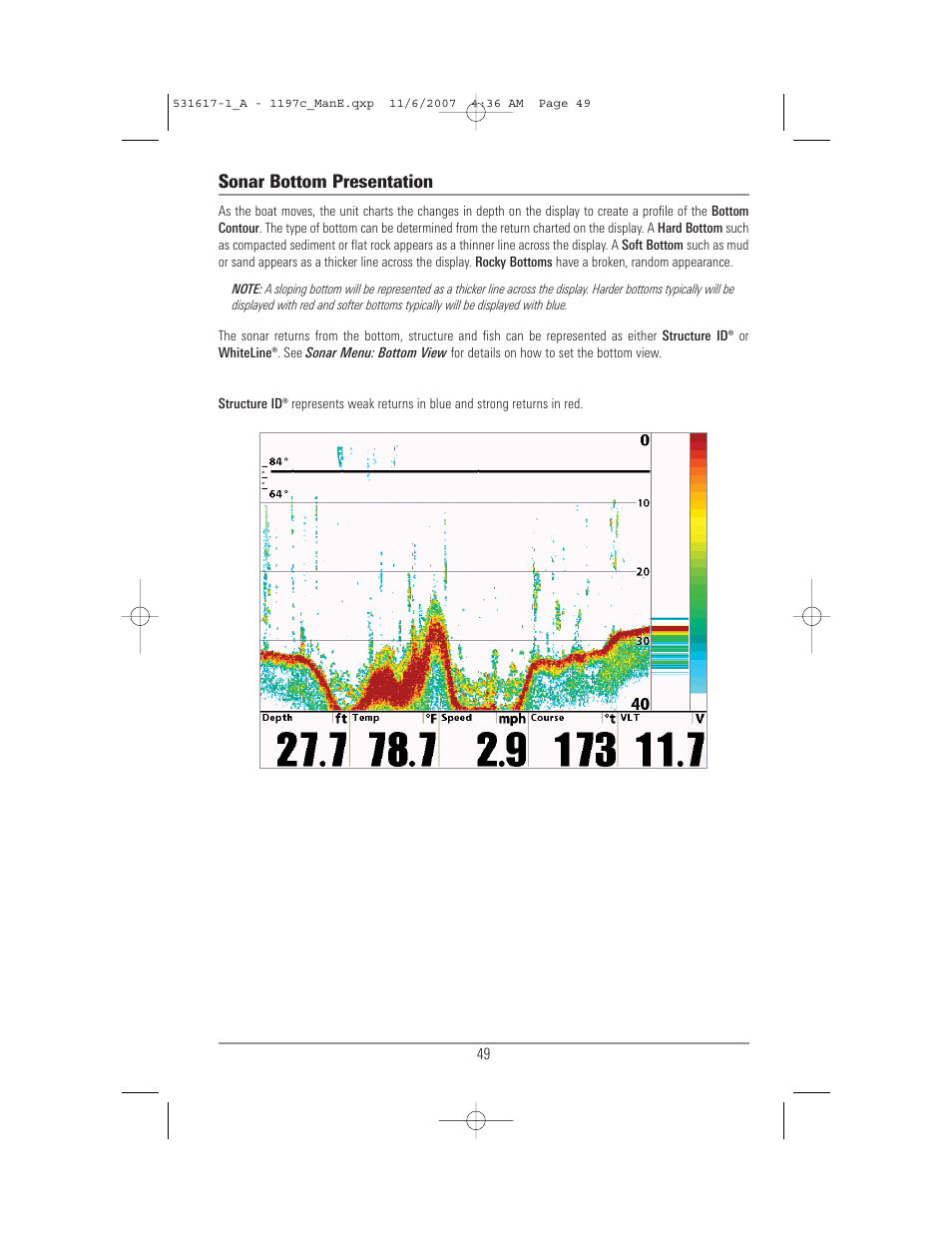 Sonar bottom presentation | Humminbird 1197C SI User Manual | Page 57 / 196