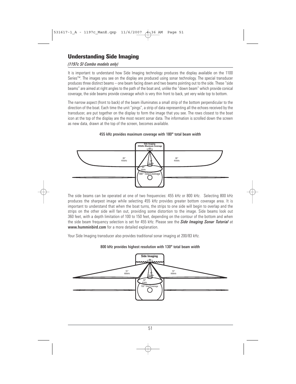 Understanding side imaging | Humminbird 1197C SI User Manual | Page 59 / 196