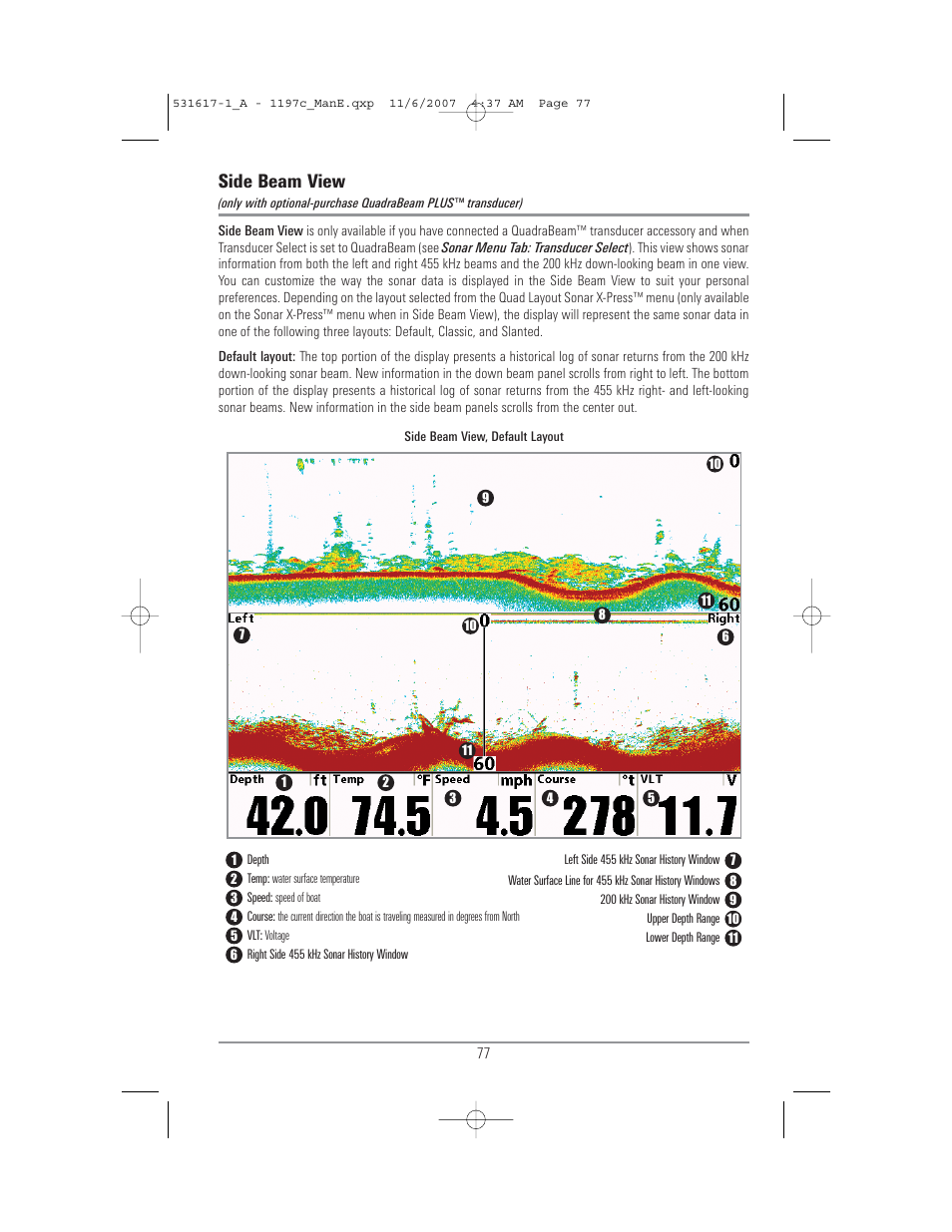 Side beam view | Humminbird 1197C SI User Manual | Page 85 / 196