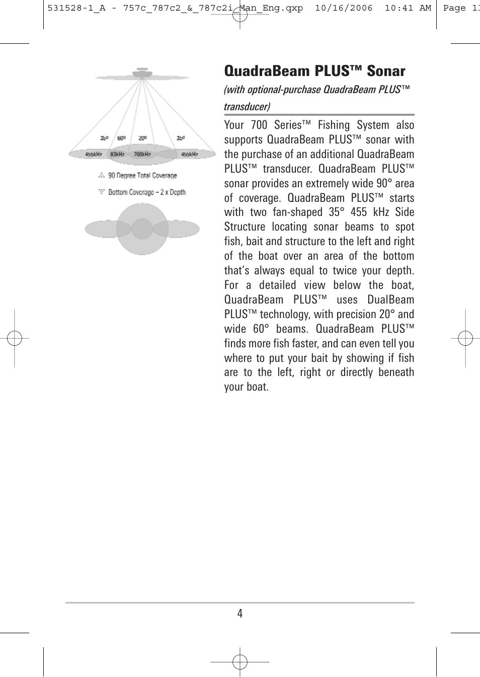 Quadrabeam plus™ sonar | Humminbird 757c User Manual | Page 13 / 168