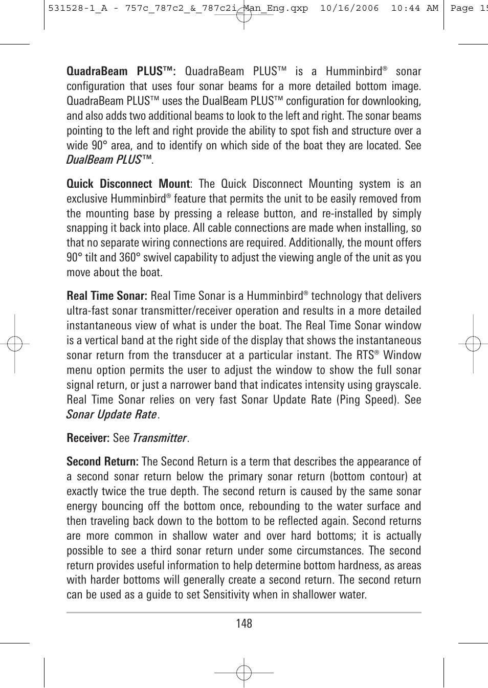 Humminbird 757c User Manual | Page 157 / 168