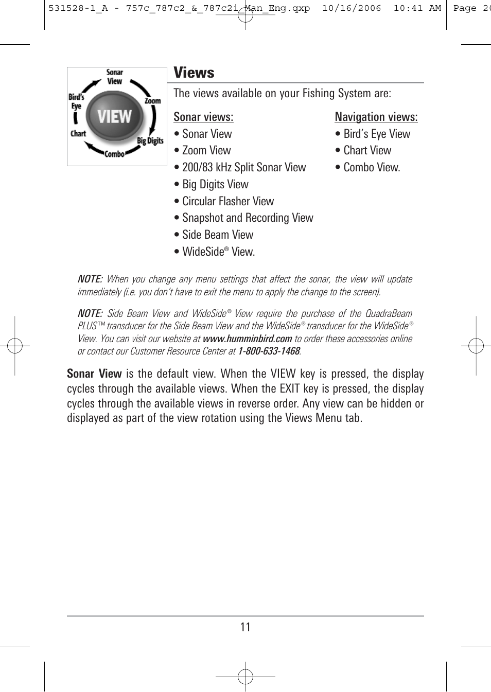 Views | Humminbird 757c User Manual | Page 20 / 168