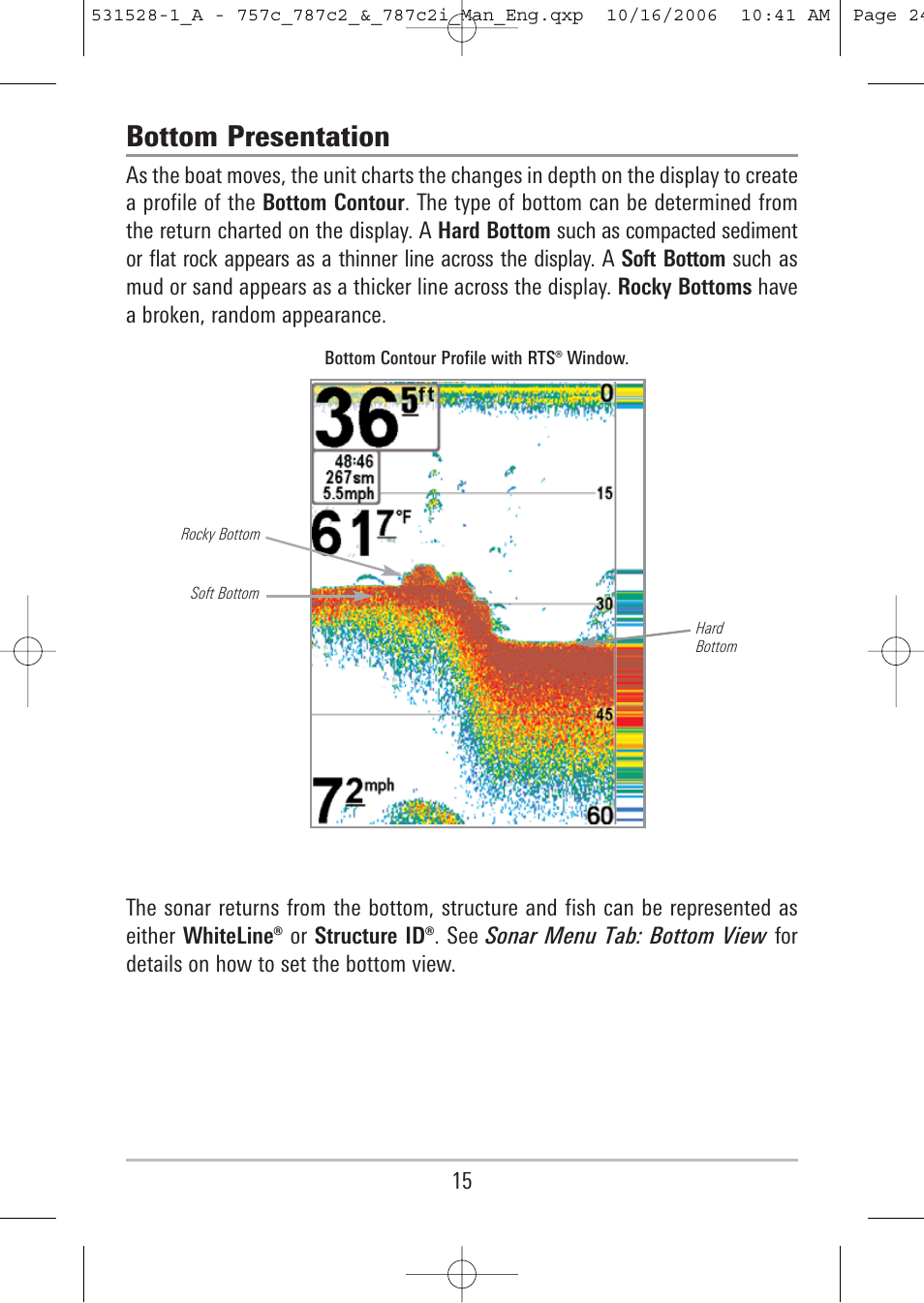 Bottom presentation | Humminbird 757c User Manual | Page 24 / 168