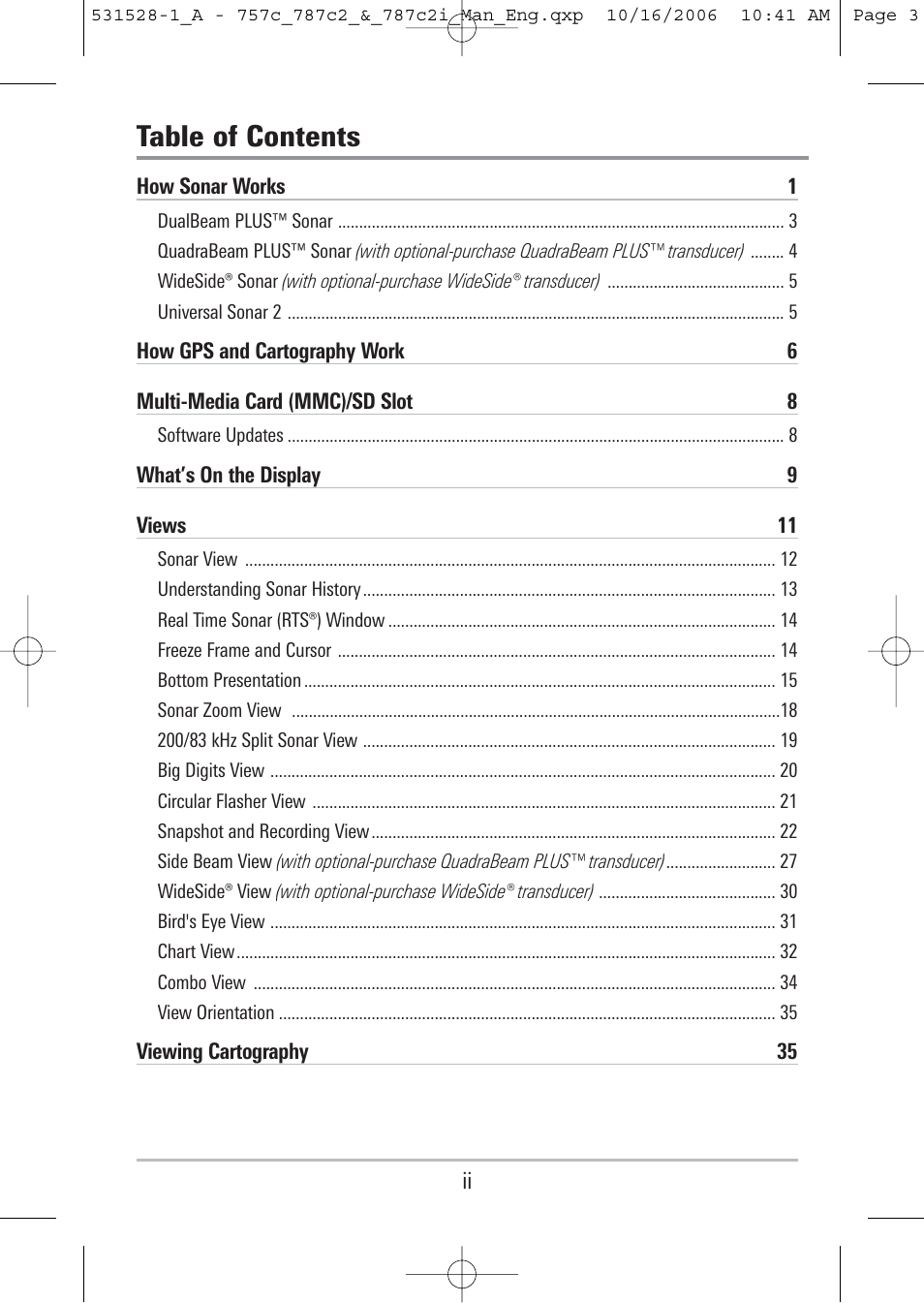 Humminbird 757c User Manual | Page 3 / 168