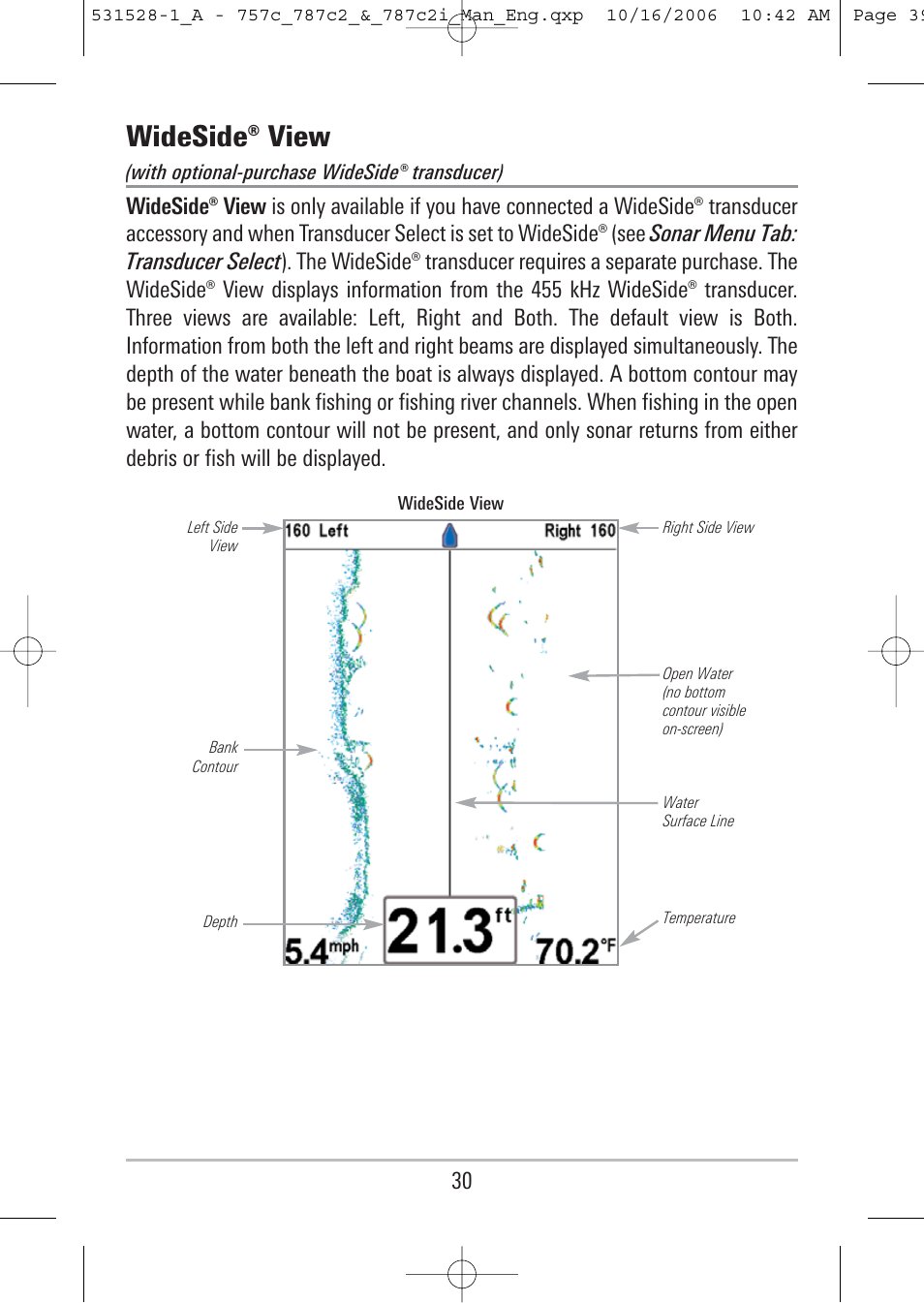 Wideside® view | Humminbird 757c User Manual | Page 39 / 168