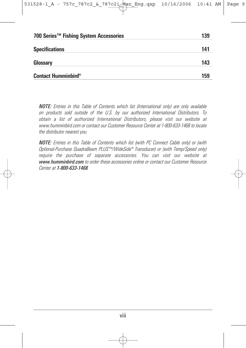 Humminbird 757c User Manual | Page 9 / 168