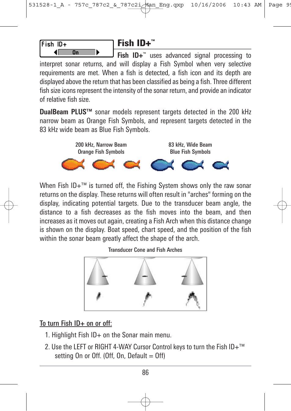 Fish id | Humminbird 757c User Manual | Page 95 / 168