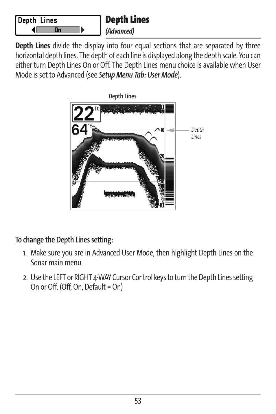 Depth lines | Humminbird 363 User Manual | Page 60 / 116