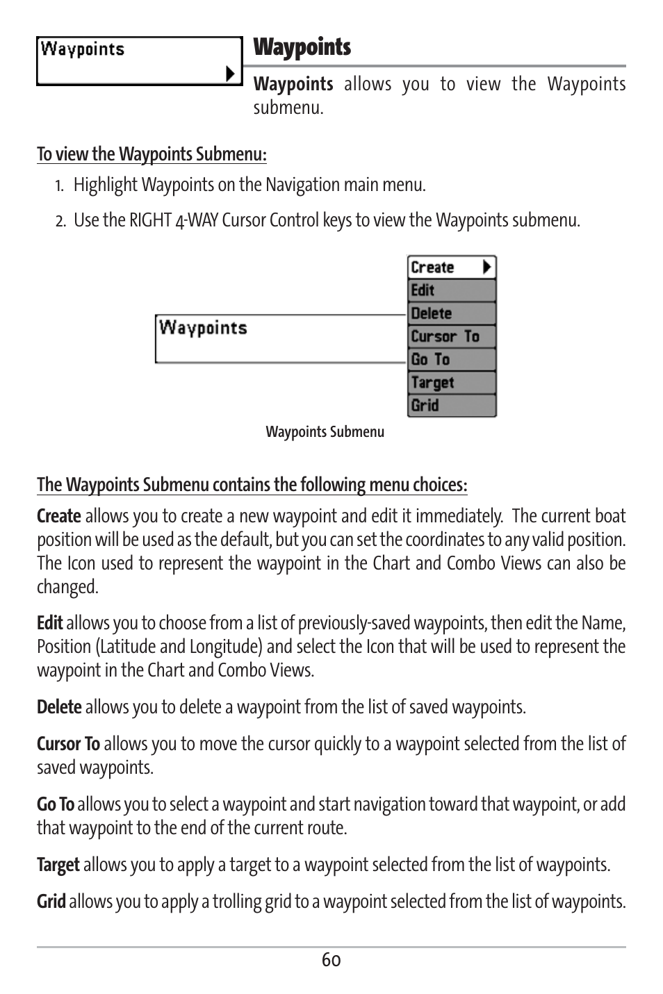 Waypoints | Humminbird 363 User Manual | Page 67 / 116