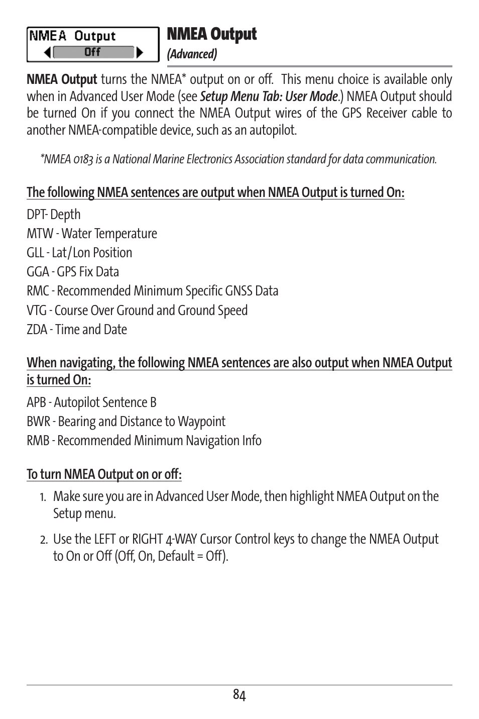 Nmea output | Humminbird 363 User Manual | Page 91 / 116