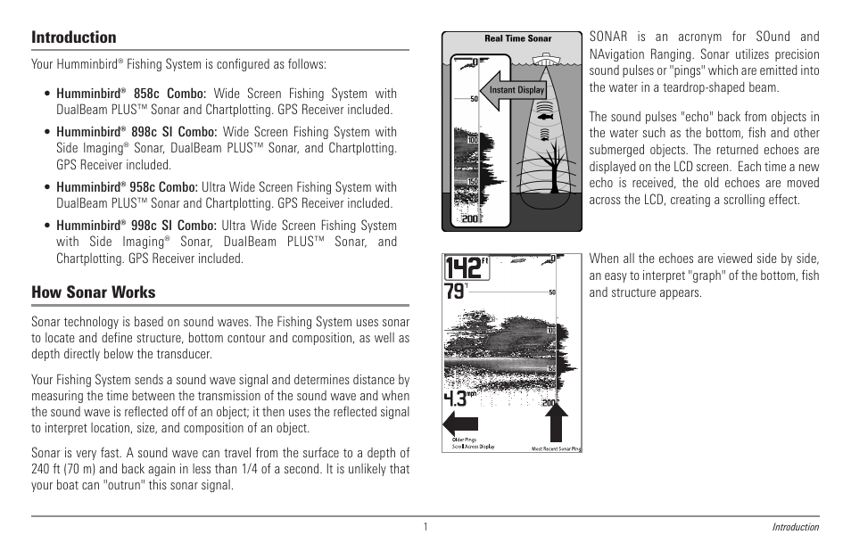 Introduction, How sonar works | Humminbird 998c SI User Manual | Page 11 / 160