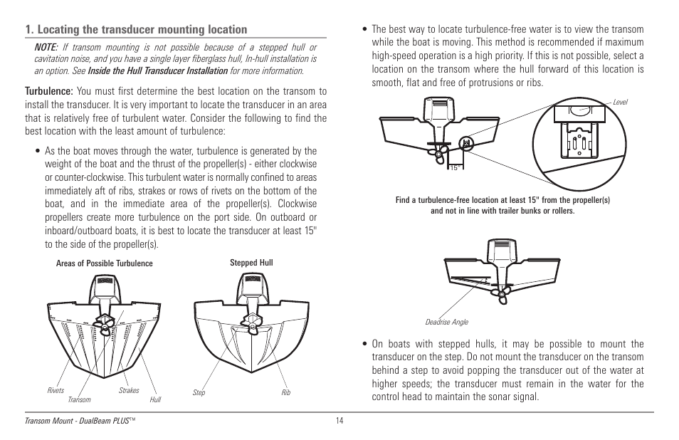 Locating the transducer mounting location | Humminbird 998c SI User Manual | Page 24 / 160