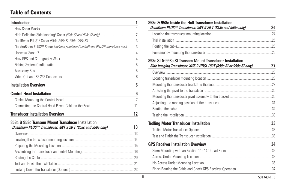 Humminbird 998c SI User Manual | Page 3 / 160