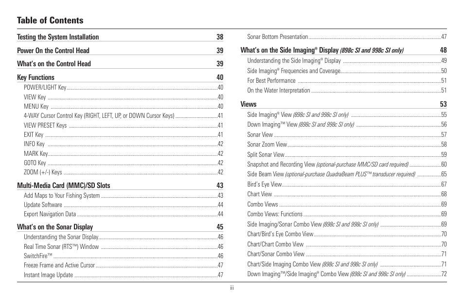 Humminbird 998c SI User Manual | Page 4 / 160